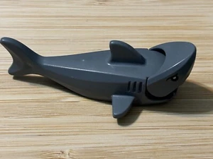 LEGO ~Dark Bluish Gray Shark ~ Rounded Nose Gills Black Eyes 14518c04pb01 ~ - Picture 1 of 4