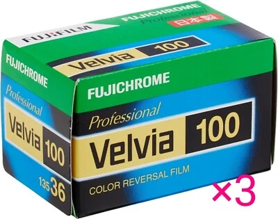FUJI Fujifilm Velvia 100 36exp 135 35mm Set of 3 Fedex - Image 1 of 4