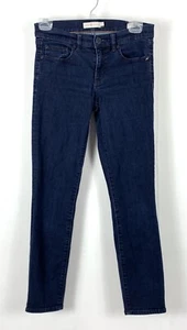 Tory Burch Cropped Skinny Dark Wash Denim Jeans Logo Size 26 - Picture 1 of 10