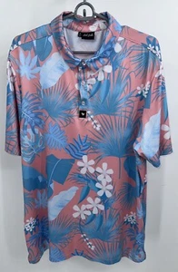 Bad Birdie Performance Stretch Tropical Floral Polo Golf Shirt Size XLarge - Picture 1 of 6