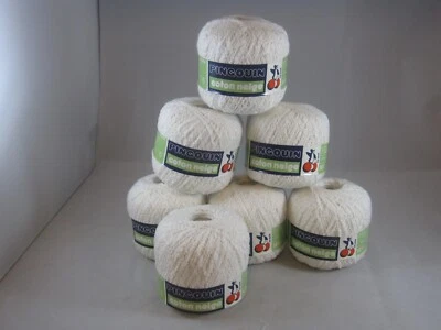 NUEVO - 6 lotes de Pingouin Coton Neige - Blanco - 50 Gm/190yd - Hecho en Francia Foto 1 de 4