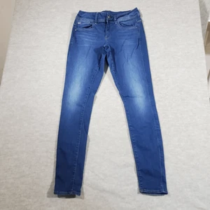 Pantalones de mezclilla G Star Raw para mujer 30x32 azul tiro medio frente plano Lynn pierna ajustada Y2k - Imagen 1 de 13