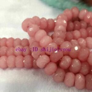 New 5x8mm Faceted Roundel Pink Rhodochrosite abacus Gemstone Loose Beads 15 "
