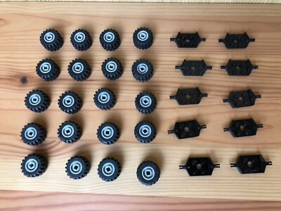 Lego 20x Reifen Light Bluish Gray Felgen 6014b 6015 6014bc01 Reifen Halter 6157 - Bild 1 von 4