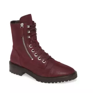 Paige Marline Leder Burgunderrot Stiefeletten Kampfstiefel Größe 8 - Bild 1 von 9