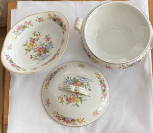 Limoges France Soup Tureen w Lid & Serving Bowl CH Field Haviland Isabelle - Picture 1 of 9