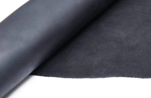 4-6 FT Oil Tanned Black Leather 9-10 oz (3.6-4mm) Thickness Pre-Cut - Picture 1 of 5