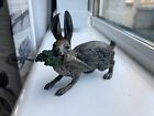 Austrian Cold Painted Bronze Rabbit Hare With Carrot Figurine Geschutzt Bergman