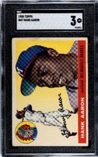 1955 Topps #47 Hank Aaron SGC 3 HOF Milwaukee Braves Baseball Card