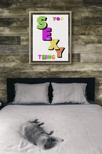 Saucy Bedroom Slogan - A4 Wall Art Print  Humorous Room Poster On 250 g/m Card - Picture 1 of 2
