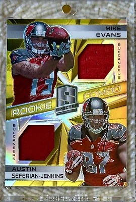 2014 PANINI SPECTRA GOLD DUAL PATCH /25 MIKE EVANS JENKINS RC - Image 1 of 4