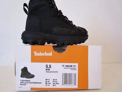 Timberland Niños Pequeños Converge Medio Encaje Impermeable Bota Negra Talla 5.5 Foto 1 de 4