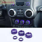 Purple Air Condition Audio Knob Switch Trim For Jeep Wrangler JK Compass 2011-16