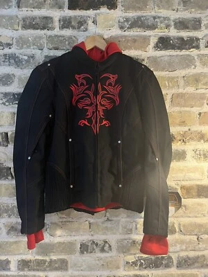 NexGen SH1939 Ladies 'Reflective Tribal' Red and Black 3/4 Textile Vented Jacket - Image 1 of 4