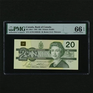 1991 Canada Bank of Canada BC-58b-i 20 Dollars PMG 66 EPQ Gem UNC - Picture 1 of 4