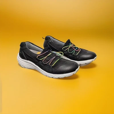 Tenis Nurse Mates Dash 259901 de cuero negro sin cordones para enfermera talla 8,5 M Foto 1 de 4