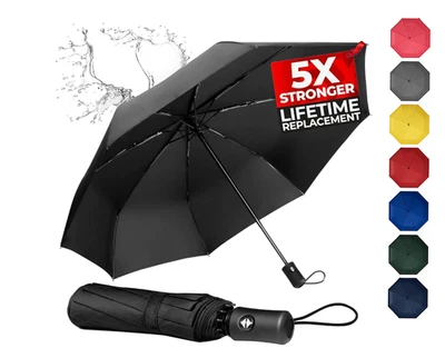 ROYALWORTH Unisex Automatic Open Umbrella Close Travel Windproof Strong Compact Folding UK