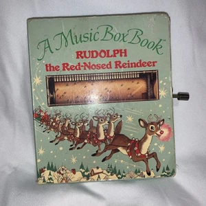 *Vintage* A Music Box Book Rudolph The Red-Nosed Reindeer - Picture 1 of 12