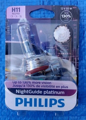 Philips NightGuide Platinum H11 NGPB1 - 55W Fog Light Bulb - 130% More Vision - Image 1 of 2