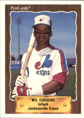 Wil Cordero 1990 ProCards #1381 RC Jacksonville Expos *AutographDen* - Image 1 of 2