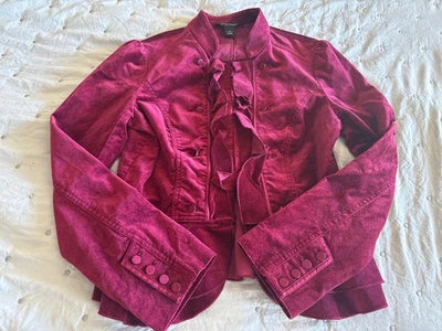 Chaqueta Blazer Casa Blanca Mercado Negro 4 S Manga Larga Terciopelo Botones Militar Foto 1 de 4