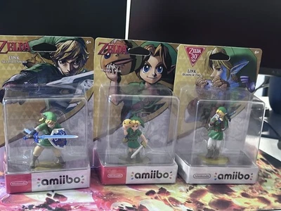 Lote Nintendo Amiibo Legend Of Zelda: Link Skyward sword, Majora Mask, OOT, TP Foto 1 de 4