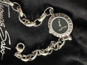 Seltene Thomas Sabo Uhr schwarz Charm Armband Sterlingsilber, Neue Batterie - Bild 1 von 14