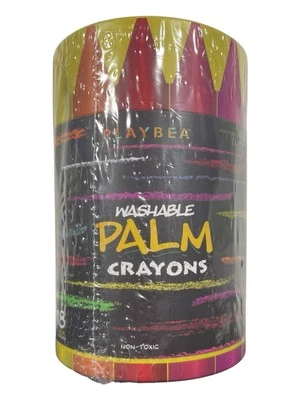 Playbea Washable Large Palm Crayons - 18 Easy To Hold Wax Crayons - Image 1 of 4