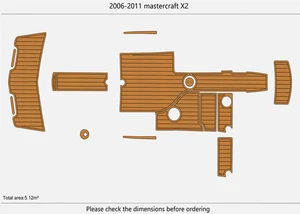 2006-2011 Mastercraft X2 Swim Platform Cockpit Pad Boat EVA Foam Teak Floor Mat - Picture 1 of 24