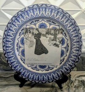 Plato de transferencia azul Staffordshire antiguo - 1900 Life Publishing Co... - Imagen 1 de 12