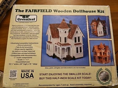 NUEVO Kit de casa de muñecas de madera Greenleaf The Fairfield COMPLETO Foto 1 de 4