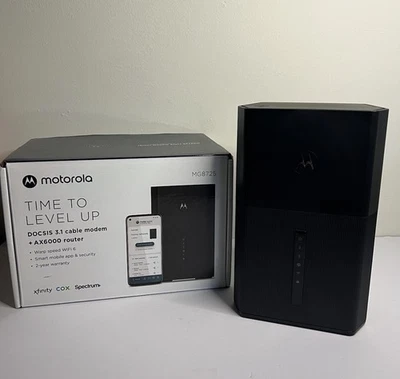 Motorola MG8725 DOCSIS 3.1 Multi-Gig Cable Modem & WiFi 6 AX6000 Router - Image 1 of 4