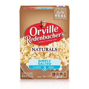 Naturals Microwave Popcorn, Simply Salted Flavor, 3.29 oz., 3-Count (12 Boxes) - Picture 1 of 8