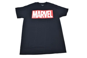 Marvel Mens Marvel Classic Logo Black Shirt New S, M, L, XL, 2XL - Picture 1 of 5