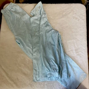Vtg Eve Stillman Couture Pajama Set Satiny Embroidered Peekaboo Cut Outs Women M - Picture 1 of 14