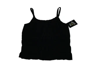 Art Class Girl's Size L (10/12) Black Ruched Waist Eyelet Tank Top - Picture 1 of 4