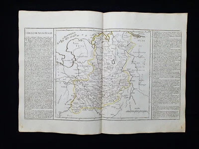 1786 CLOUET mapa raro de Alemania, norte de Europa, Bélgica, Westfalia, Berlín, Colonia Foto 1 de 4