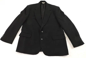 Vintage Stuart Hughes Mens 46 Long 100% Camel Hair Black Blazer Suit Jacket - Picture 1 of 16