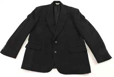 Vintage Stuart Hughes Mens 46 Long 100% Camel Hair Black Blazer Suit Jacket - Image 1 of 4