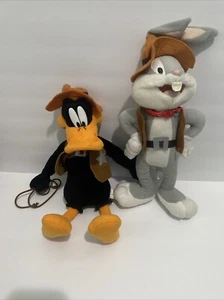 2003 Daffy Duck & Bugs Bunny Plushes, Looney Tunes Pre-owned Good Condition - Picture 1 of 3