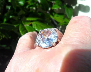 Silver and Cubic Zirconia Dress Ring Size T.5 - Picture 1 of 6