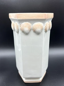 Vintage Rosenthal Netter Hexagonal Seashell Vase Made in Italy 9.25" Tall - Picture 1 of 8