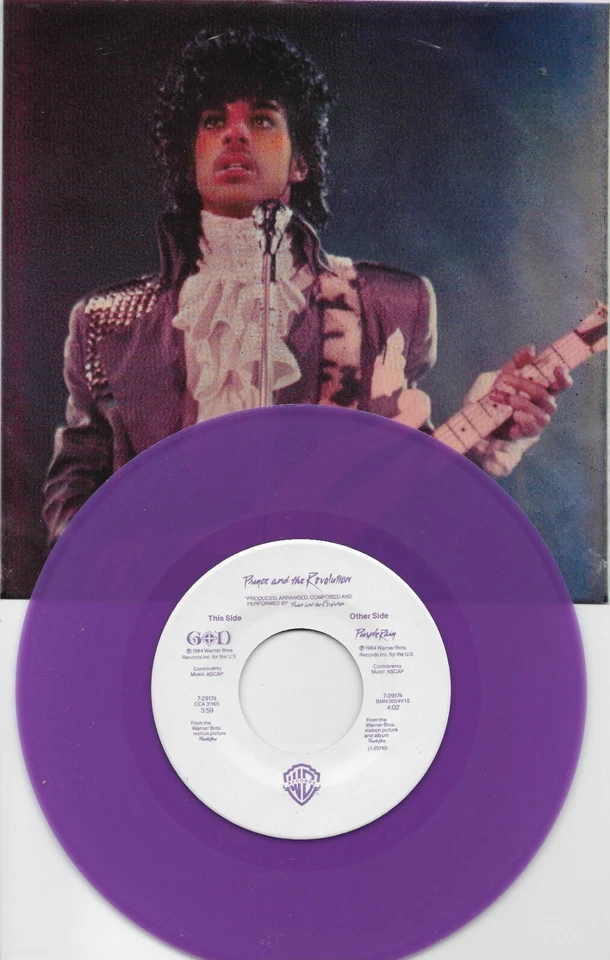PRINCE  Purple Rain / God  rare PURPLE vinyl 45 with PicSleeve - Image 1 of 1