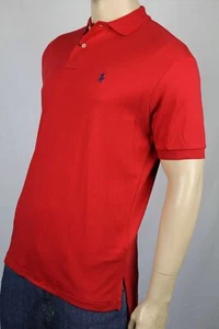 Polo Ralph Lauren Red Interlock Polo Shirt Navy Blue Pony Classic Fit NWT - Picture 1 of 1