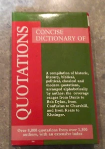 1986 Hardcover edition Concise Dictionary of Quotations. - Picture 1 of 5