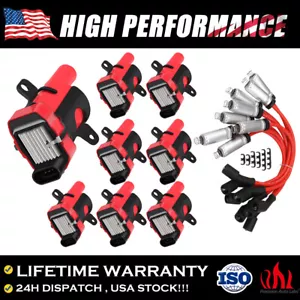 Round Ignition Coil Spark Plug 8Pack For Chevy Silverado GMC LS LS1 4.8/5.3/6.0L - Picture 1 of 11
