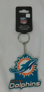 Miami Dolphins Rubber Keychain Team Sports America NFL Bold Auto Chain - Picture 1 of 3