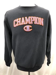 Champion - Crew Neck Logo Sweatshirt - Black - Ladies M - BNWT - Picture 1 of 5