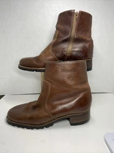 Durango Men Brown Genuine Leather Western Chelsea Ankle Zip Up Size 10 D - Picture 1 of 11