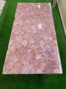 Rose Quartz Table Top, Quartz Stone Countertop Coffee Table Restaurant Decor - Picture 1 of 3